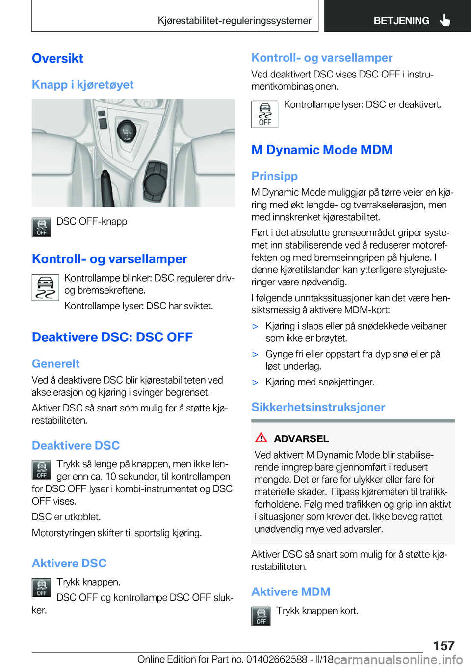 BMW M2 2018  InstruksjonsbØker (in Norwegian) �O�v�e�r�s�i�k�t�K�n�a�p�p��i��k�j�