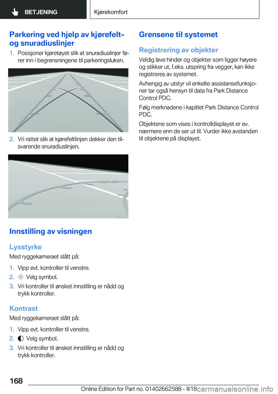 BMW M2 2018  InstruksjonsbØker (in Norwegian) �P�a�r�k�e�r�i�n�g��v�e�d��h�j�e�l�p��a�v��k�j�