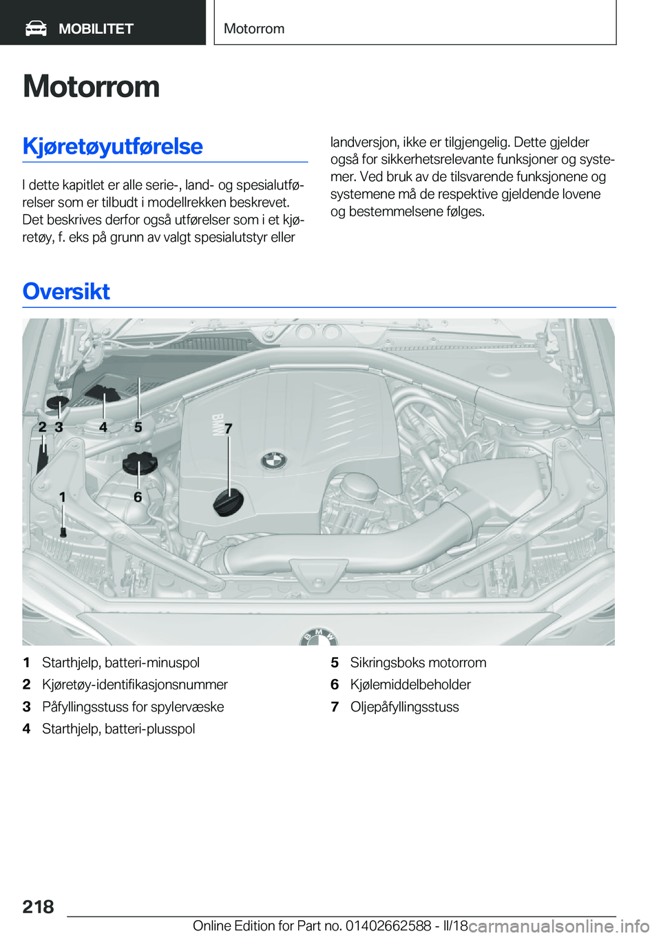BMW M2 2018  InstruksjonsbØker (in Norwegian) �M�o�t�o�r�r�o�m�K�j�