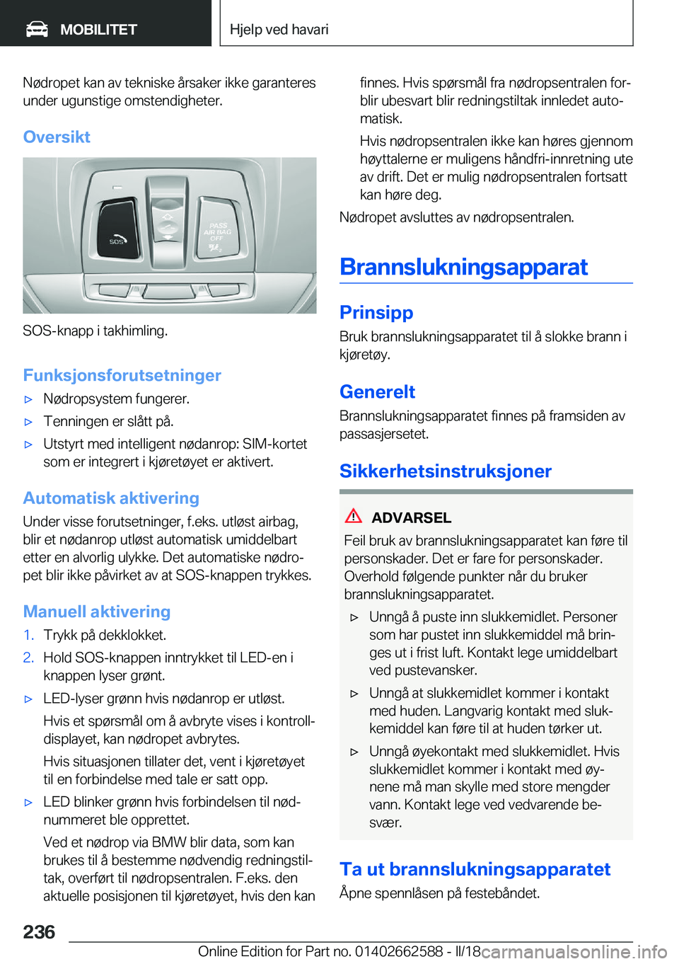 BMW M2 2018  InstruksjonsbØker (in Norwegian) �N�