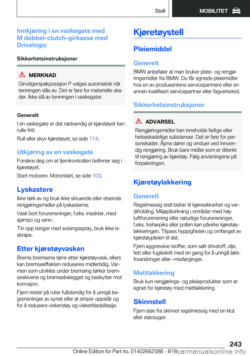 BMW M2 2018  InstruksjonsbØker (in Norwegian) �I�n�n�k�j�