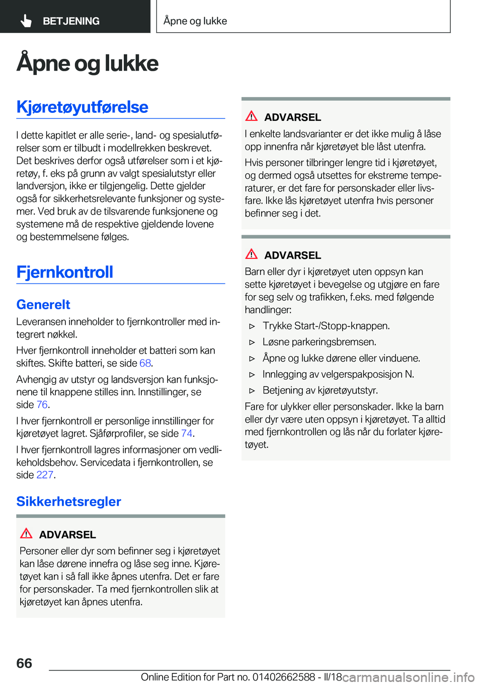 BMW M2 2018  InstruksjonsbØker (in Norwegian) �