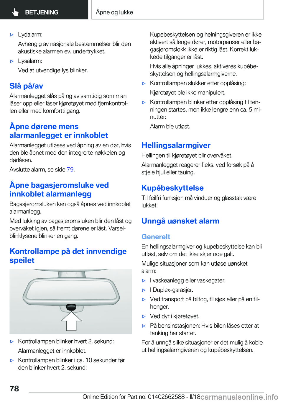 BMW M2 2018  InstruksjonsbØker (in Norwegian) 'x�L�y�d�a�l�a�r�m�:
�A�v�h�e�n�g�i�g� �a�v� �n�a�s�j�o�n�a�l�e� �b�e�s�t�e�m�m�e�l�s�e�r� �b�l�i�r� �d�e�n �a�k�u�s�t�i�s�k�e� �a�l�a�r�m�e�n� �e�v�.� �u�n�d�e�r�t�r�y�k�k�e�t�.'x�L�y�s�a�l�a