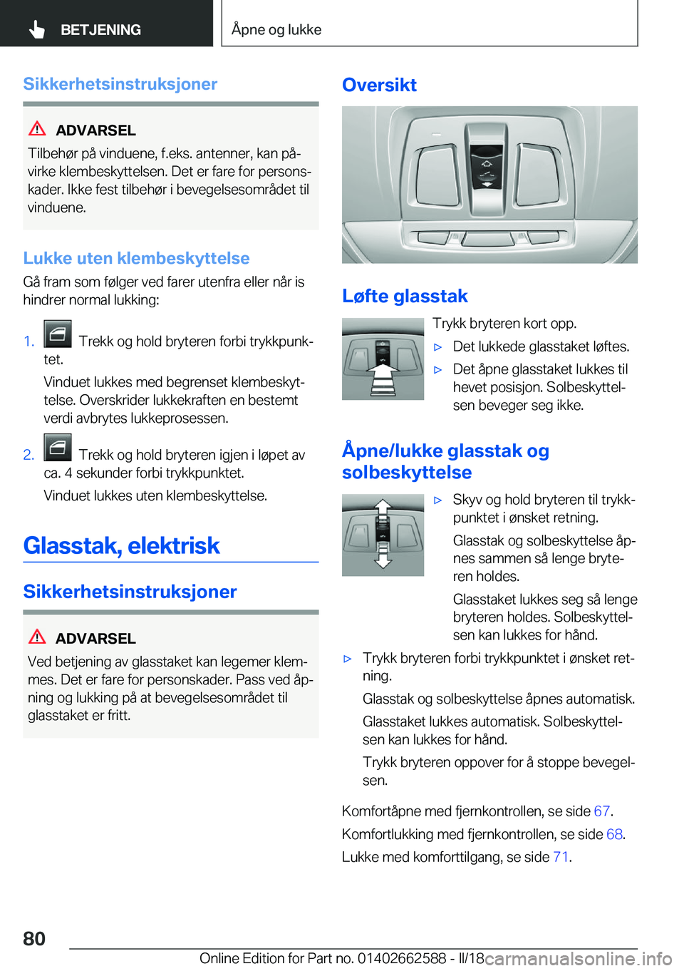 BMW M2 2018  InstruksjonsbØker (in Norwegian) �S�i�k�k�e�r�h�e�t�s�i�n�s�t�r�u�k�s�j�o�n�e�r
�A�D�V�A�R�S�E�L
�T�i�l�b�e�h�