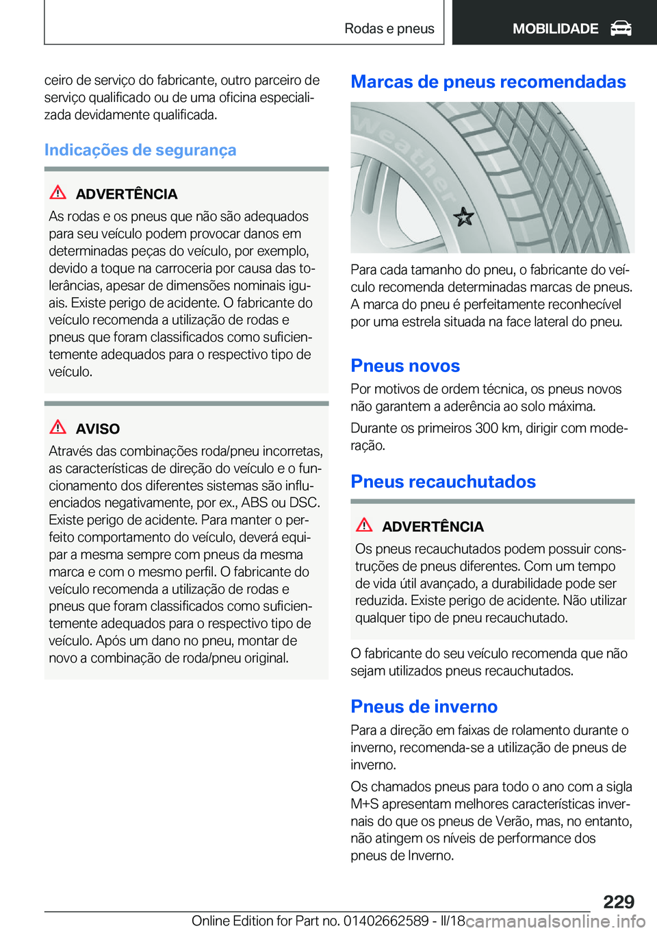 BMW M2 2018  Manual do condutor (in Portuguese) �c�e�i�r�o� �d�e� �s�e�r�v�i�
