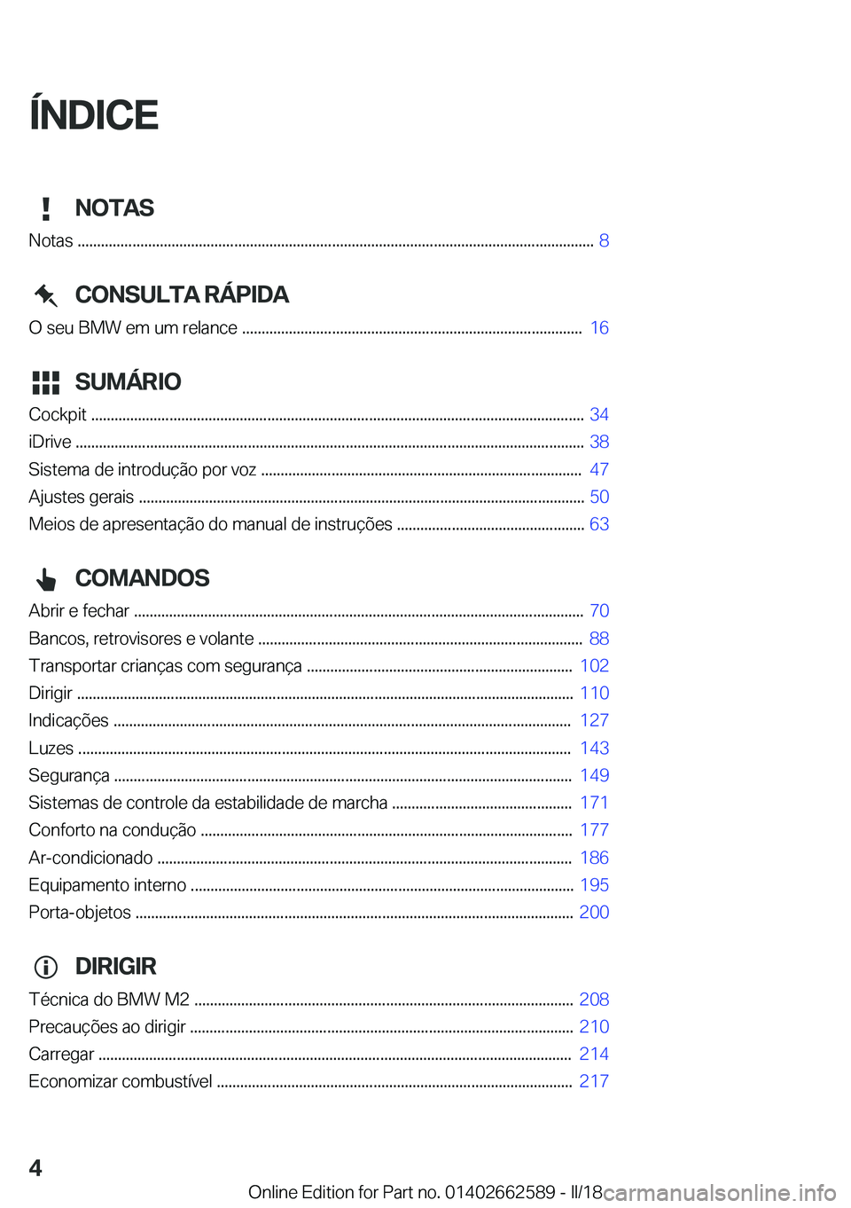 BMW M2 2018  Manual do condutor (in Portuguese) �