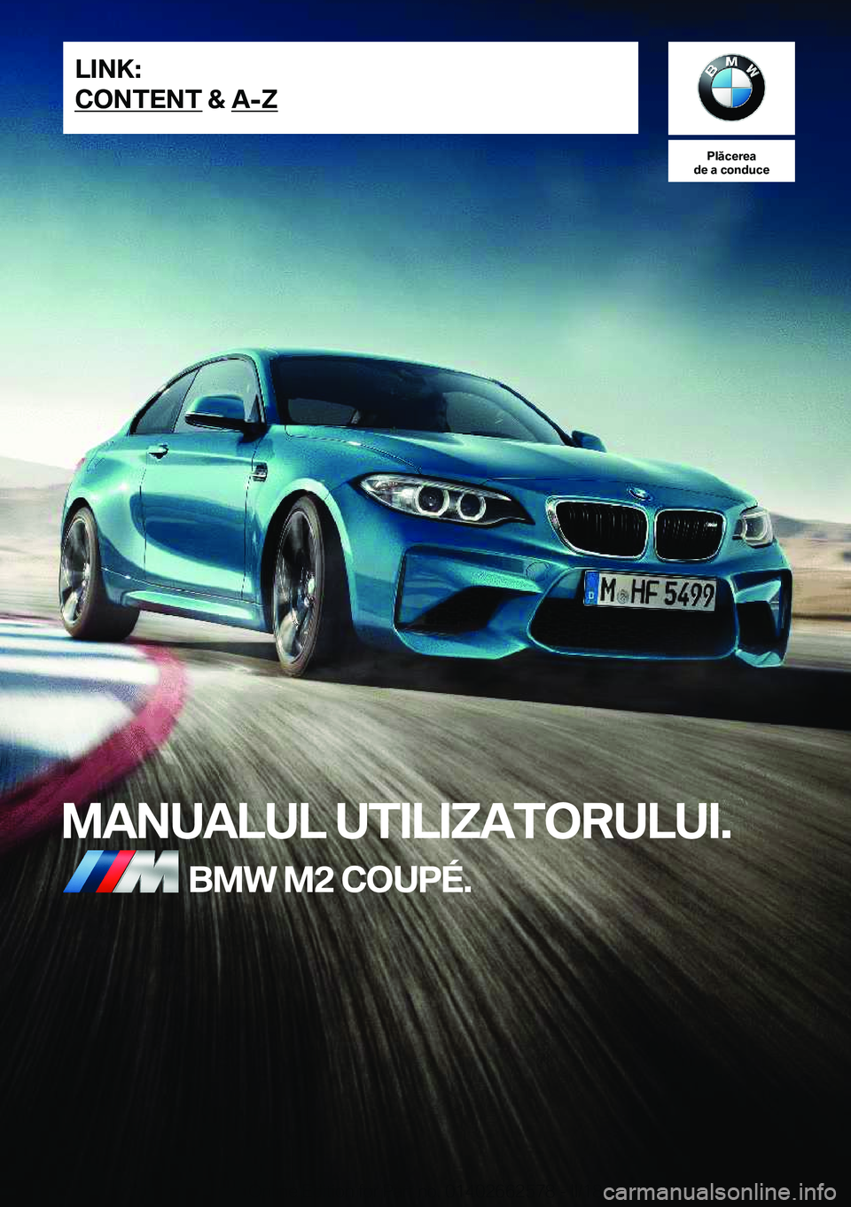 BMW M2 2018  Ghiduri De Utilizare (in Romanian) �P�l�