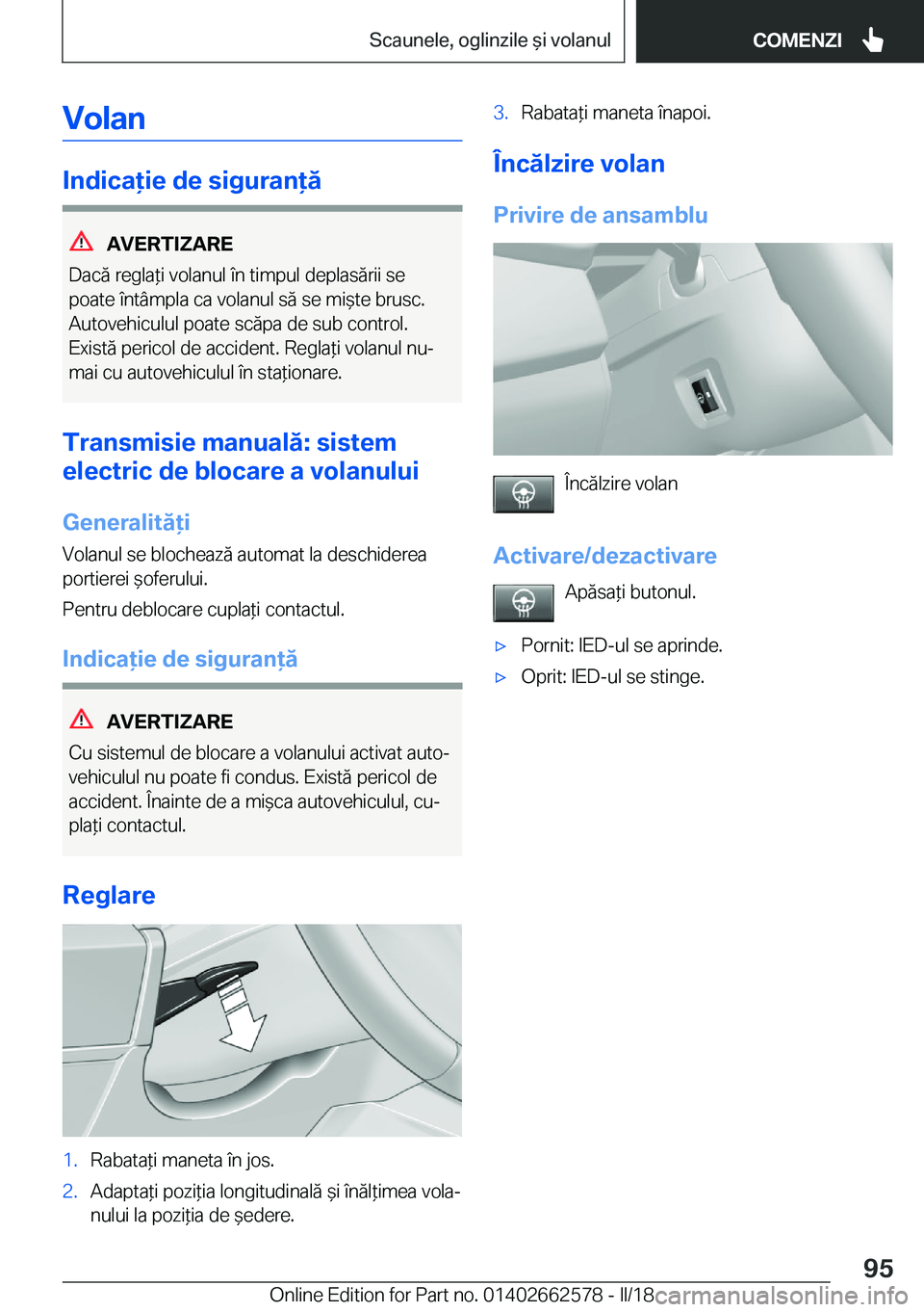 BMW M2 2018  Ghiduri De Utilizare (in Romanian) �V�o�l�a�n
�I�n�d�i�c�a�i�e��d�e��s�i�g�u�r�a�n�