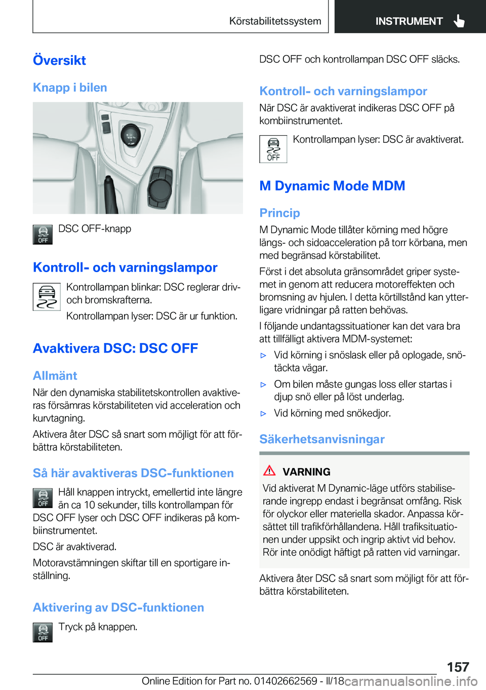 BMW M2 2018  InstruktionsbÖcker (in Swedish) �