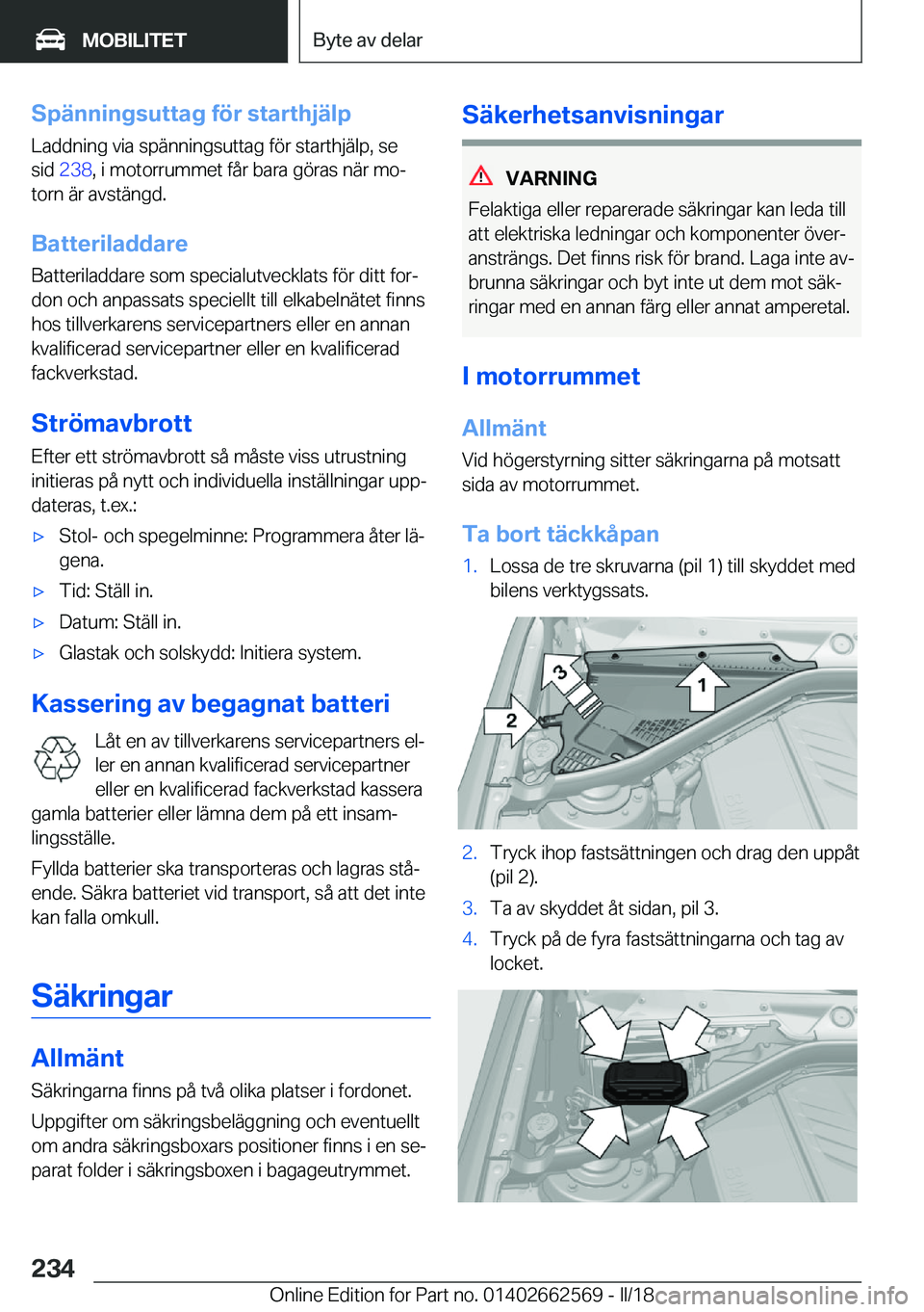 BMW M2 2018  InstruktionsbÖcker (in Swedish) �S�p�ä�n�n�i�n�g�s�u�t�t�a�g��f�