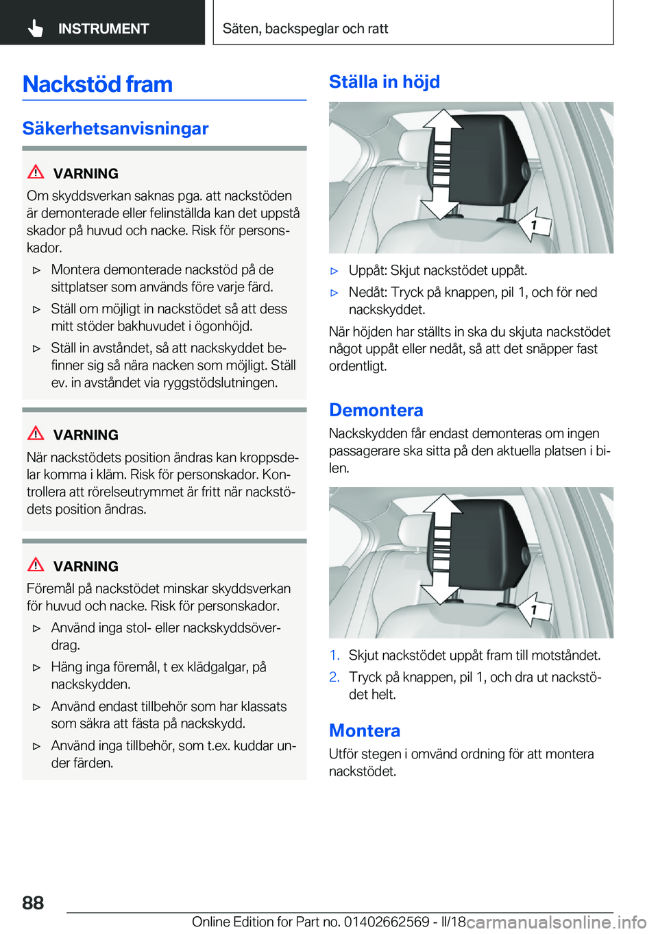 BMW M2 2018  InstruktionsbÖcker (in Swedish) �N�a�c�k�s�t�