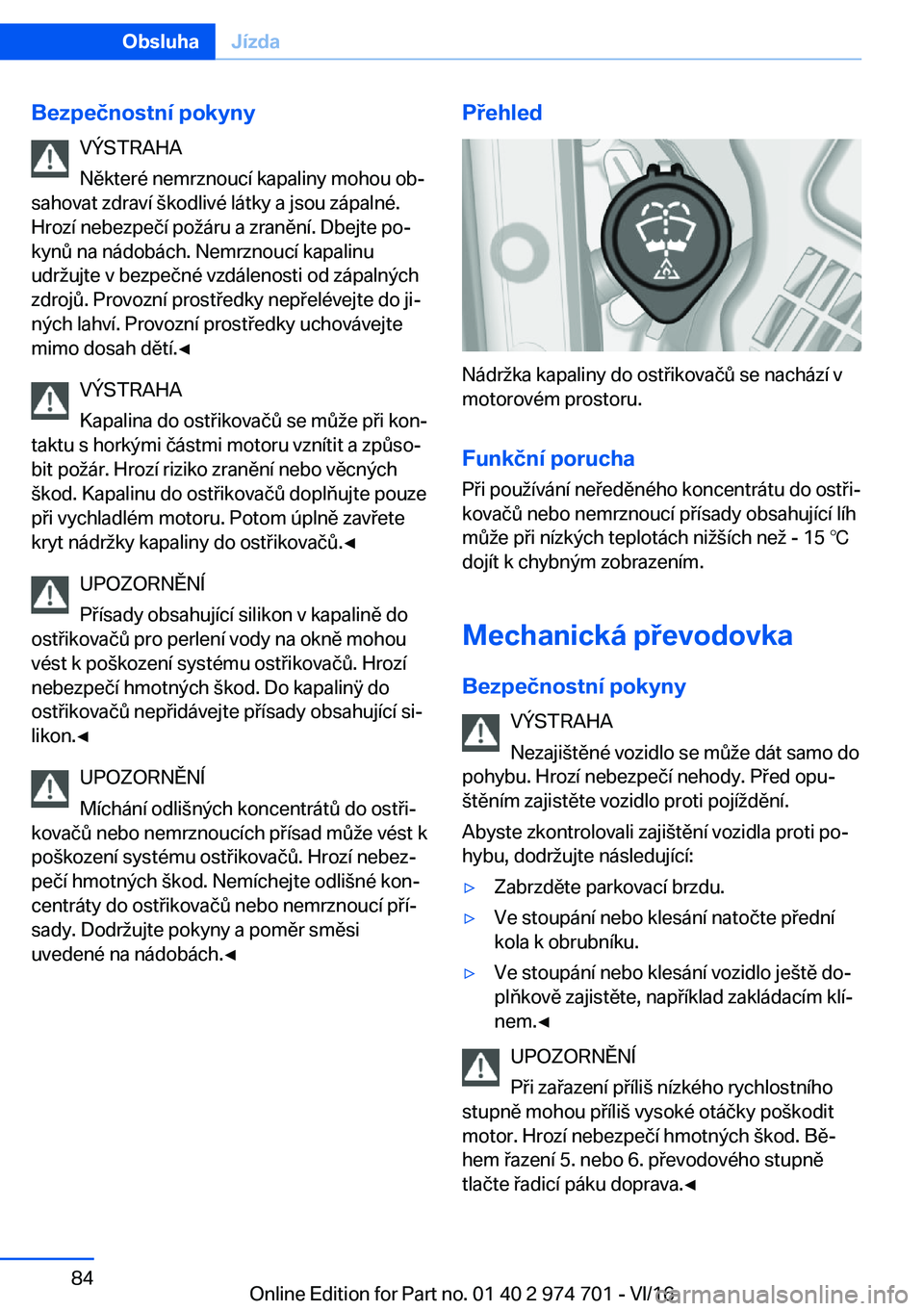 BMW M2 2017  Návod na použití (in Czech) �B�e�z�p�e�č�n�o�s�t�n�