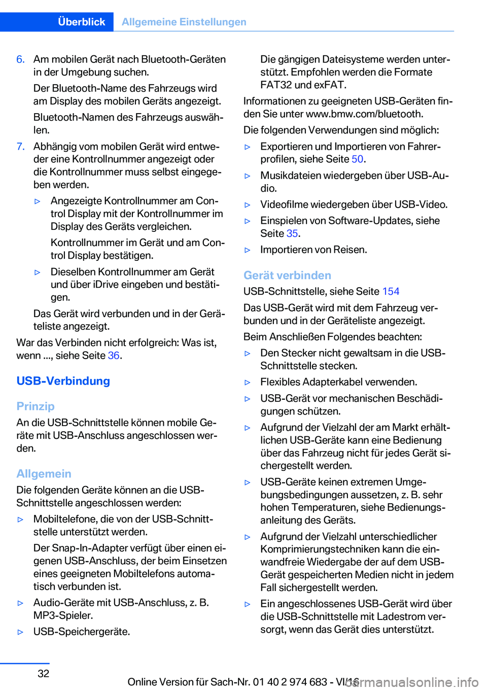 BMW M2 2017  Betriebsanleitungen (in German) �6�.�A�m� �m�o�b�i�l�e�n� �G�e�r�