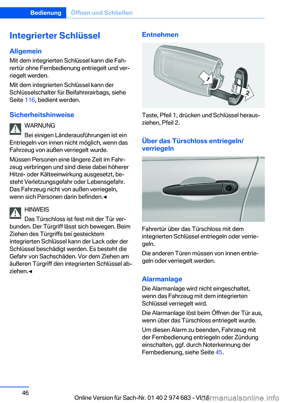 BMW M2 2017  Betriebsanleitungen (in German) �I�n�t�e�g�r�i�e�r�t�e�r��S�c�h�l�