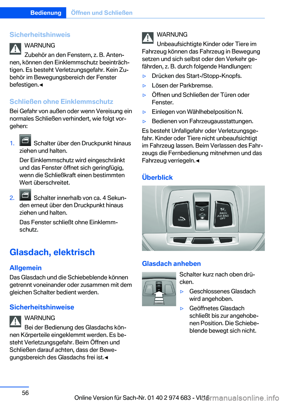 BMW M2 2017  Betriebsanleitungen (in German) �S�i�c�h�e�r�h�e�i�t�s�h�i�n�w�e�i�s�W�A�R�N�U�N�G
�Z�u�b�e�h�