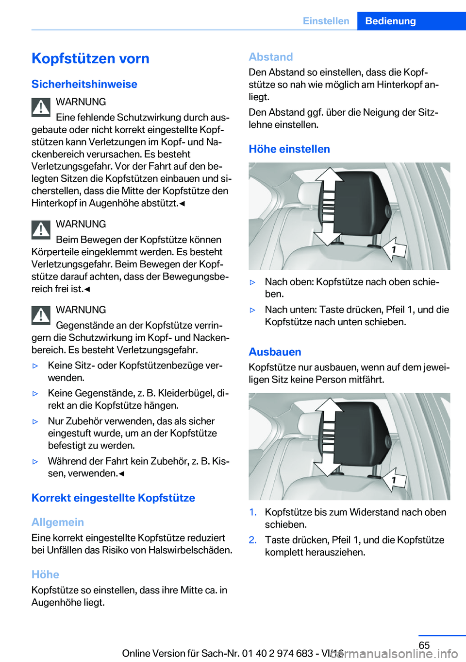 BMW M2 2017  Betriebsanleitungen (in German) �K�o�p�f�s�t�