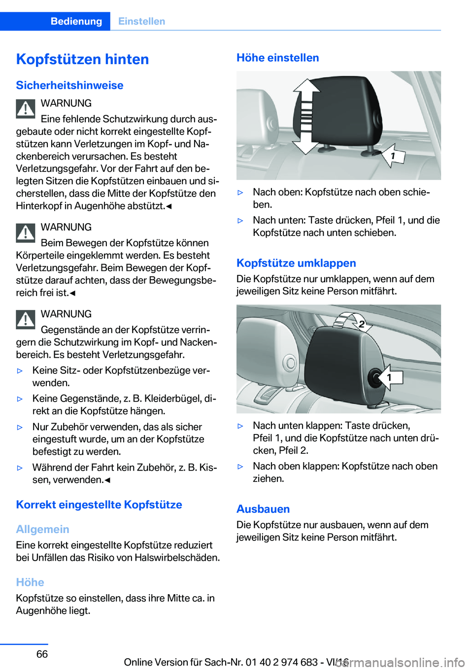 BMW M2 2017  Betriebsanleitungen (in German) �K�o�p�f�s�t�