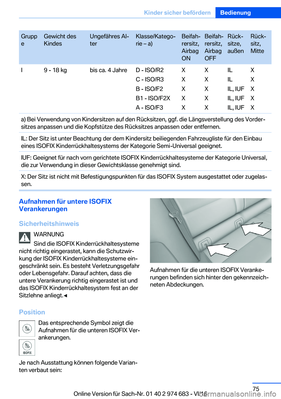 BMW M2 2017  Betriebsanleitungen (in German) �G�r�u�p�p
�e�G�e�w�i�c�h�t� �d�e�s
�K�i�n�d�e�s�U�n�g�e�f�