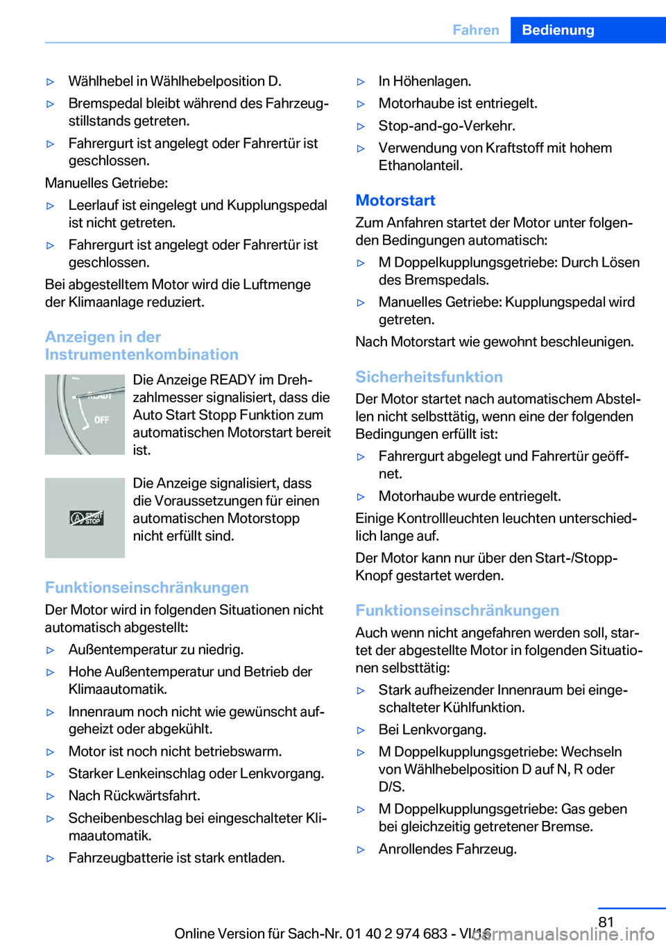 BMW M2 2017  Betriebsanleitungen (in German) 'y�W�