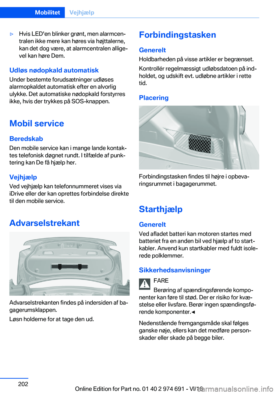 BMW M2 2017  InstruktionsbØger (in Danish) 'y�H�v�i�s� �L�E�D�'�e�n� �b�l�i�n�k�e�r� �g�r�