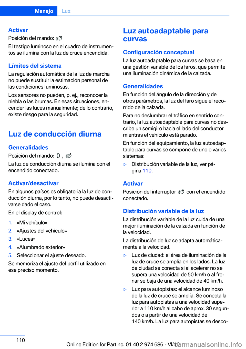 BMW M2 2017  Manuales de Empleo (in Spanish) �A�c�t�i�v�a�r
�P�o�s�i�c�i�
