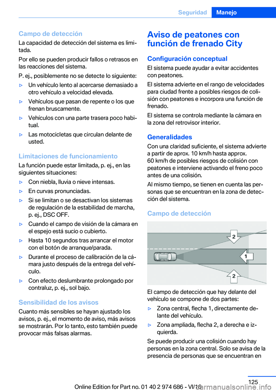BMW M2 2017  Manuales de Empleo (in Spanish) �C�a�m�p�o��d�e��d�e�t�e�c�c�i�