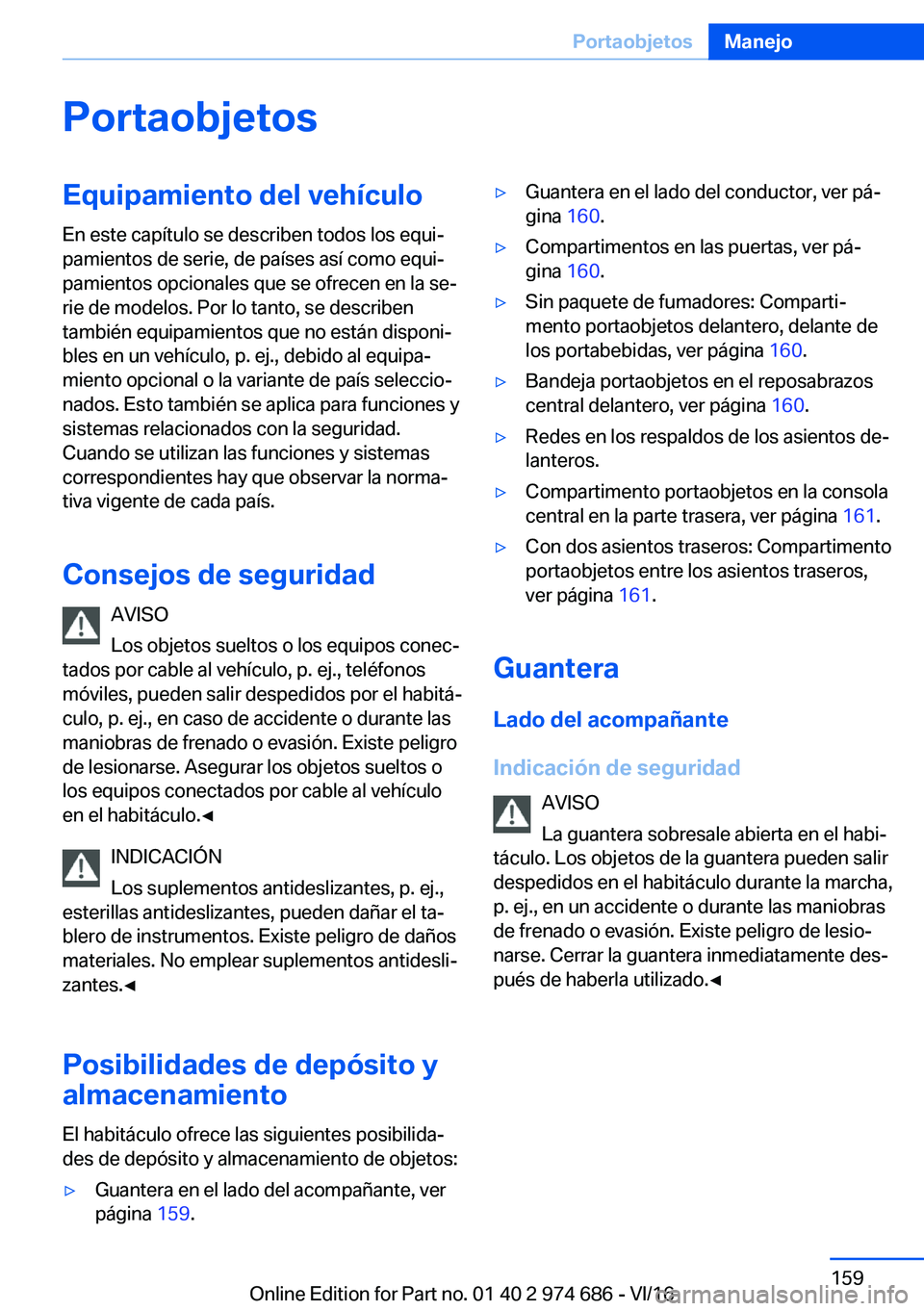 BMW M2 2017  Manuales de Empleo (in Spanish) �P�o�r�t�a�o�b�j�e�t�o�s�E�q�u�i�p�a�m�i�e�n�t�o��d�e�l��v�e�h�