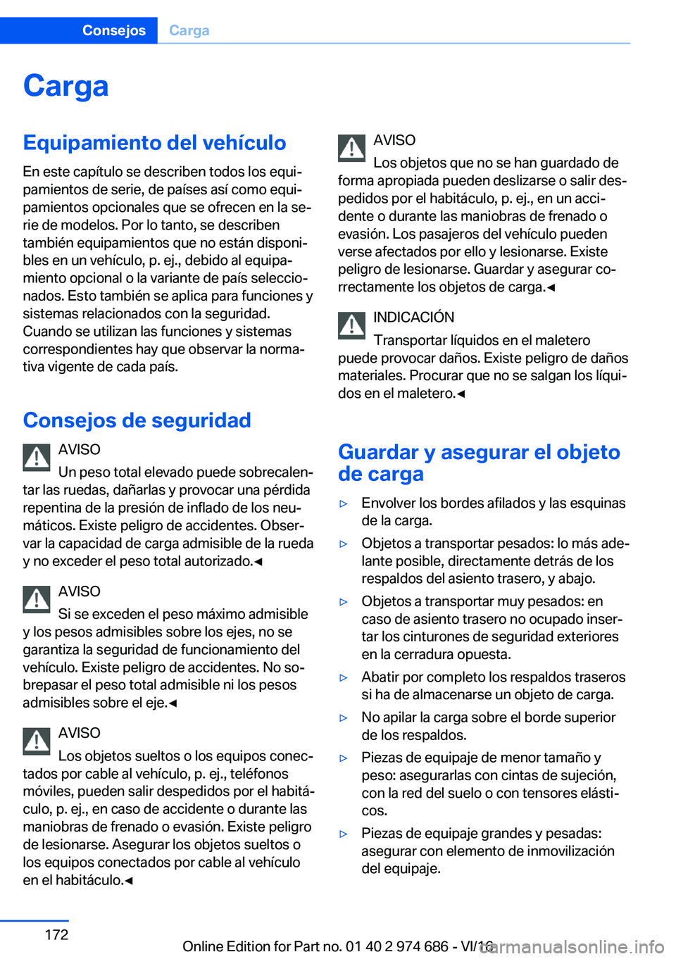 BMW M2 2017  Manuales de Empleo (in Spanish) �C�a�r�g�a�E�q�u�i�p�a�m�i�e�n�t�o��d�e�l��v�e�h�