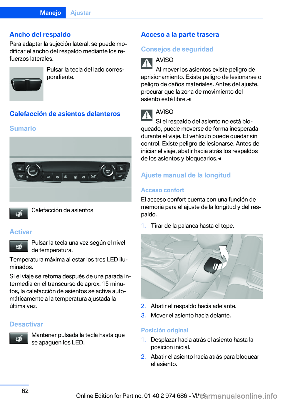 BMW M2 2017  Manuales de Empleo (in Spanish) �A�n�c�h�o��d�e�l��r�e�s�p�a�l�d�o�P�a�r�a� �a�d�a�p�t�a�r� �l�a� �s�u�j�e�c�i�