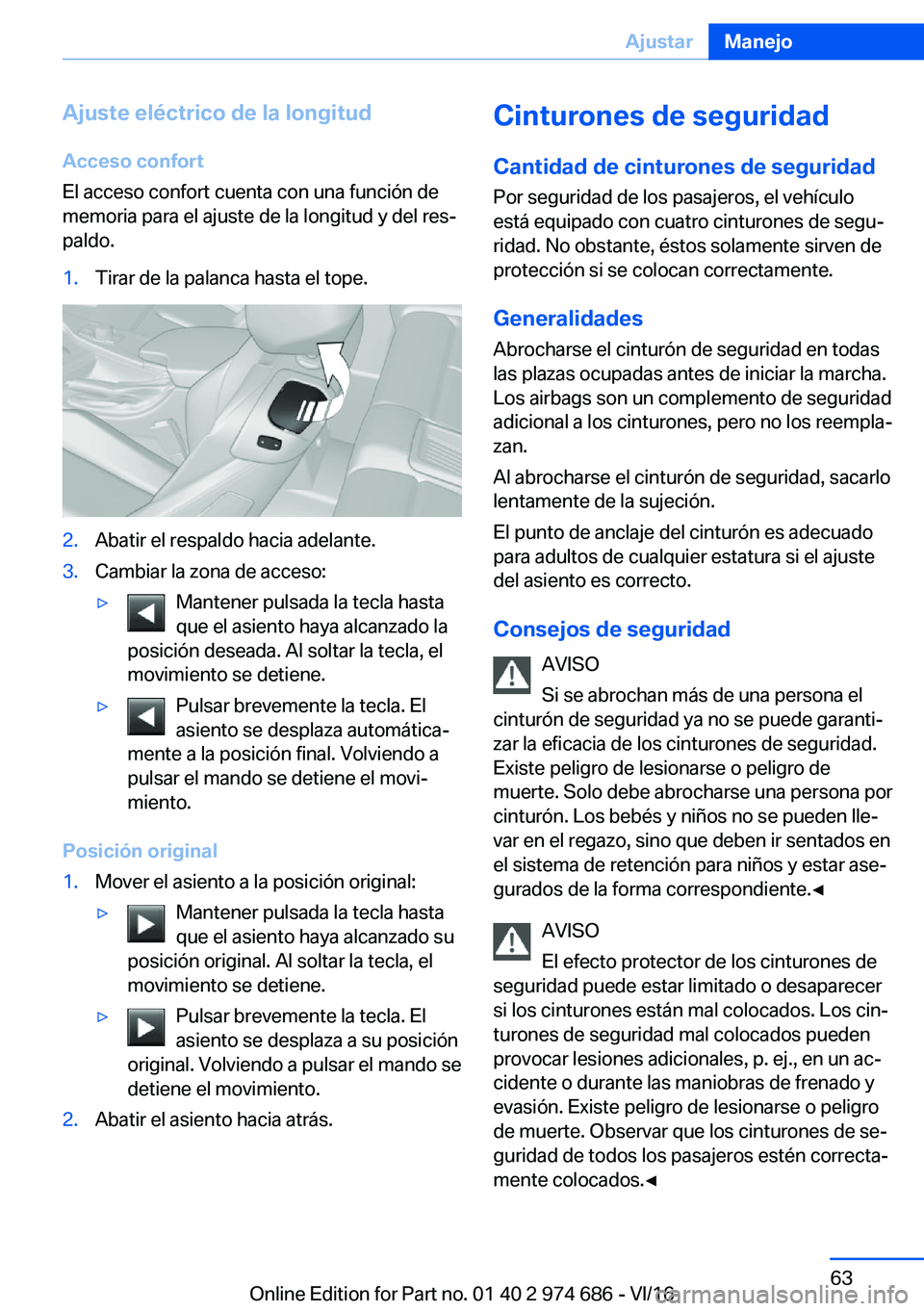 BMW M2 2017  Manuales de Empleo (in Spanish) �A�j�u�s�t�e��e�l�