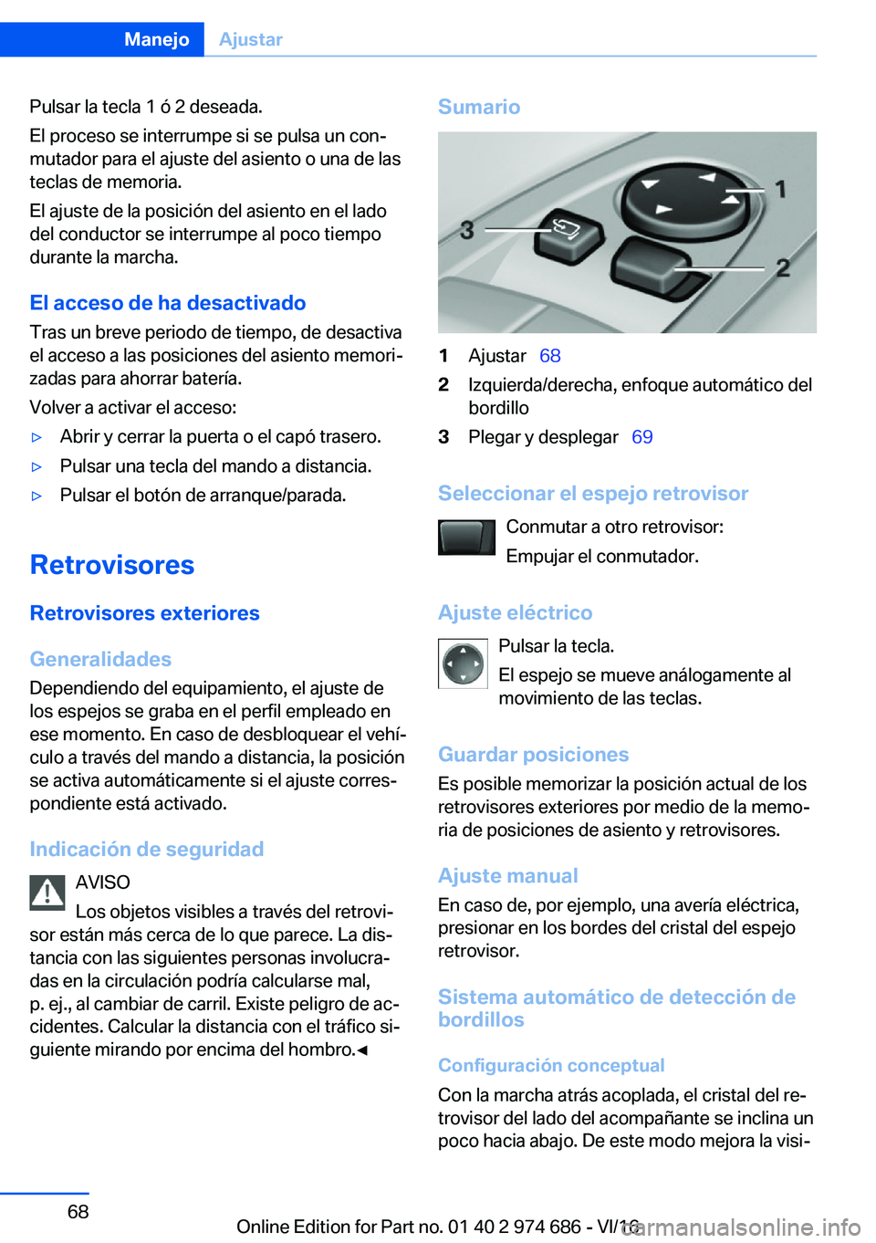 BMW M2 2017  Manuales de Empleo (in Spanish) �P�u�l�s�a�r� �l�a� �t�e�c�l�a� �1� �