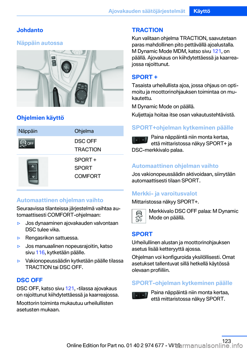 BMW M2 2017  Omistajan Käsikirja (in Finnish) �J�o�h�d�a�n�t�o
�N�