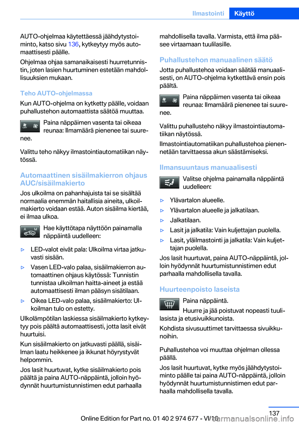 BMW M2 2017  Omistajan Käsikirja (in Finnish) �A�U�T�O�-�o�h�j�e�l�m�a�a� �k�