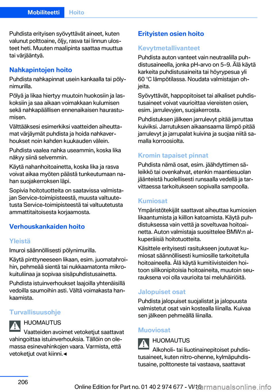 BMW M2 2017  Omistajan Käsikirja (in Finnish) �P�u�h�d�i�s�t�a� �e�r�i�t�y�i�s�e�n� �s�y�