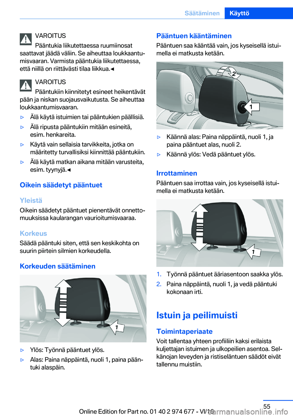 BMW M2 2017  Omistajan Käsikirja (in Finnish) �V�A�R�O�I�T�U�S
�P�