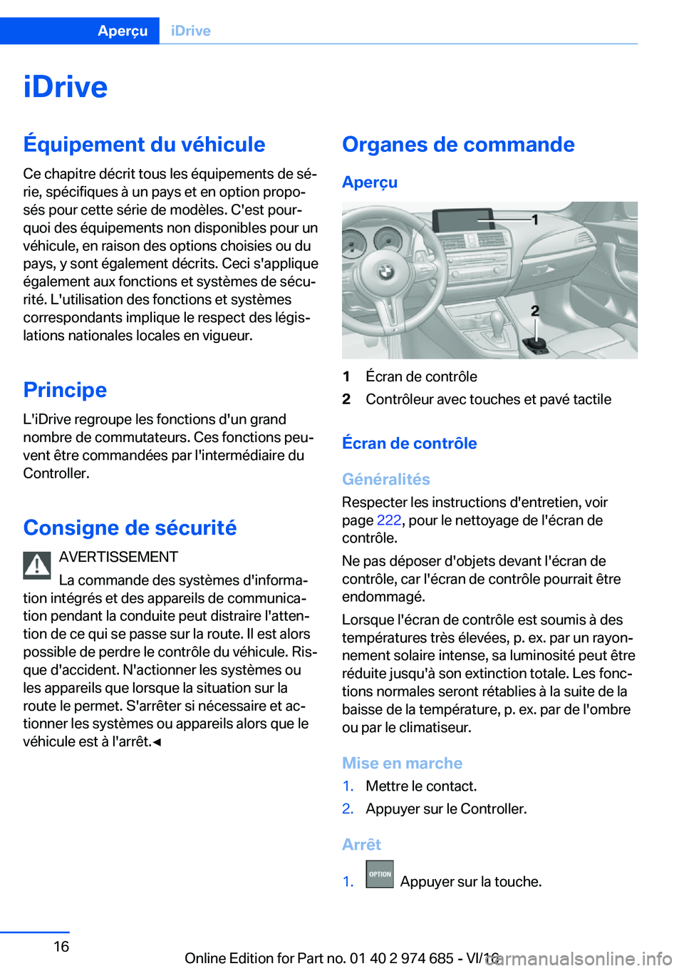 BMW M2 2017  Notices Demploi (in French) �i�D�r�i�v�e�