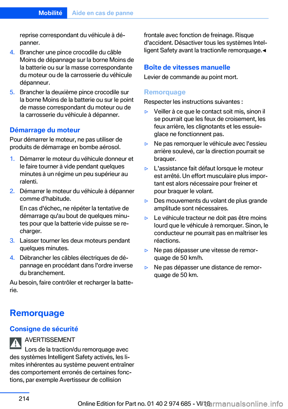 BMW M2 2017  Notices Demploi (in French) �r�e�p�r�i�s�e� �c�o�r�r�e�s�p�o�n�d�a�n�t� �d�u� �v�é�h�i�c�u�l�e� �