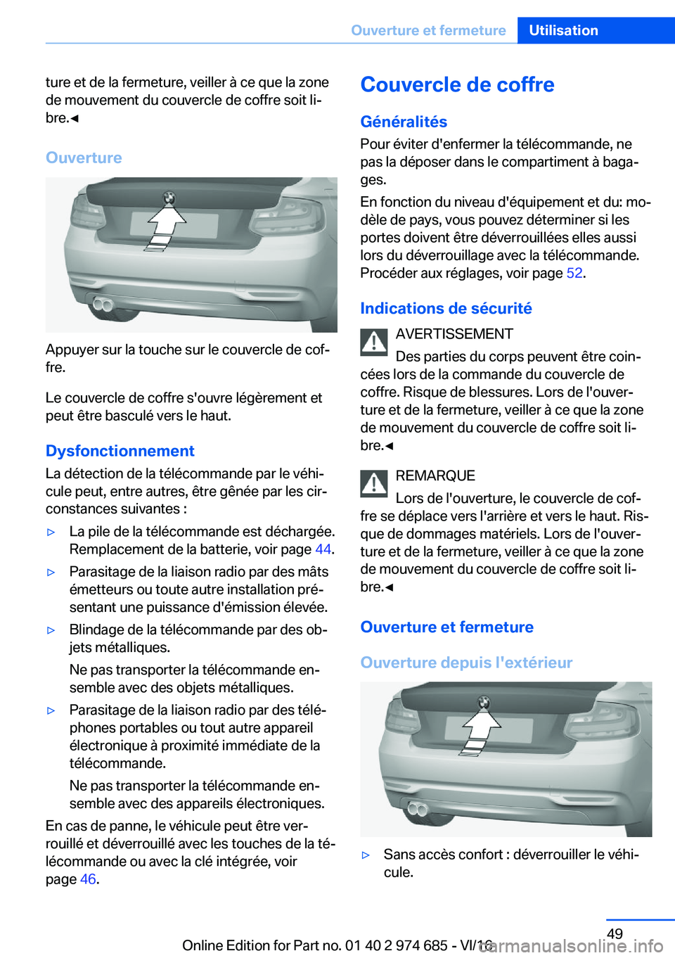 BMW M2 2017  Notices Demploi (in French) �t�u�r�e� �e�t� �d�e� �l�a� �f�e�r�m�e�t�u�r�e�,� �v�e�i�l�l�e�r� �