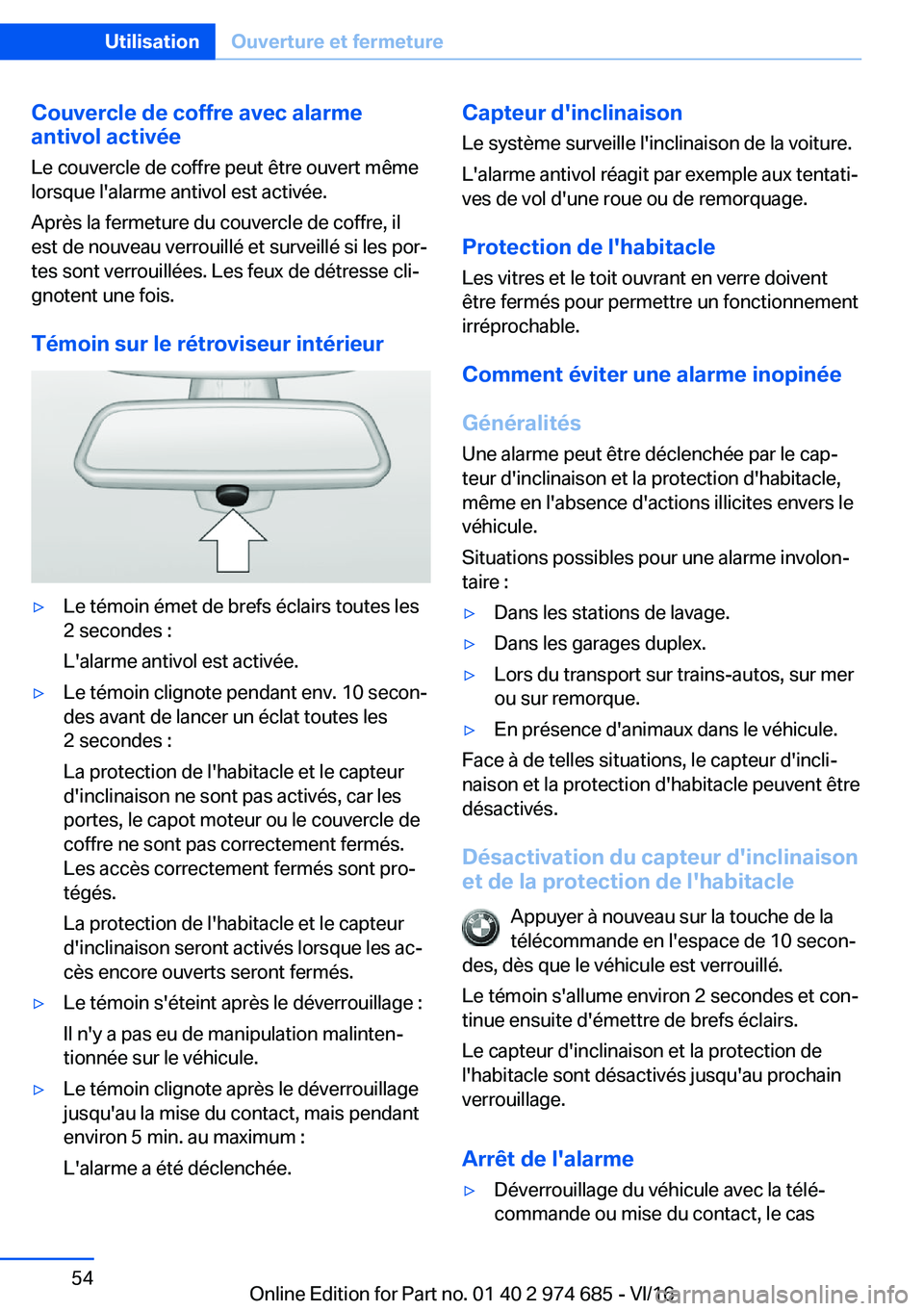 BMW M2 2017  Notices Demploi (in French) �C�o�u�v�e�r�c�l�e��d�e��c�o�f�f�r�e��a�v�e�c��a�l�a�r�m�e
�a�n�t�i�v�o�l��a�c�t�i�v�é�e
�L�e� �c�o�u�v�e�r�c�l�e� �d�e� �c�o�f�f�r�e� �p�e�u�t� �ê�t�r�e� �o�u�v�e�r�t� �m�ê�m�e �l�o�r�s�q�u�e