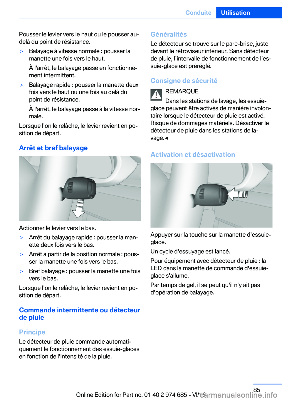 BMW M2 2017  Notices Demploi (in French) �P�o�u�s�s�e�r� �l�e� �l�e�v�i�e�r� �v�e�r�s� �l�e� �h�a�u�t� �o�u� �l�e� �p�o�u�s�s�e�r� �a�u�-
�d�e�l�