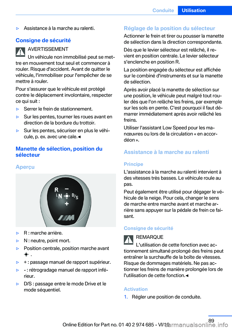 BMW M2 2017  Notices Demploi (in French) 'y�A�s�s�i�s�t�a�n�c�e� �