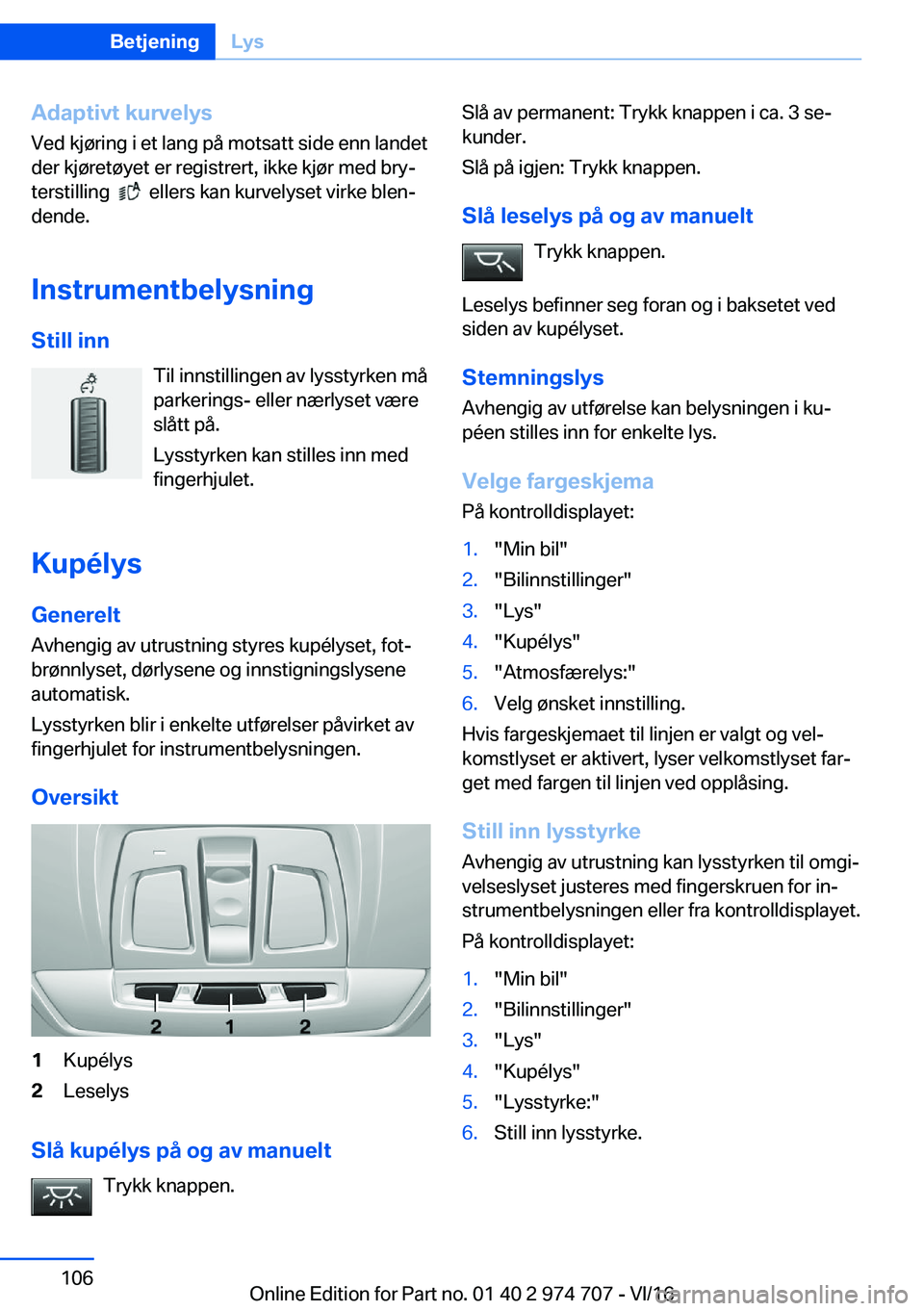 BMW M2 2017  InstruksjonsbØker (in Norwegian) �A�d�a�p�t�i�v�t��k�u�r�v�e�l�Z�s�V�e�d� �k�j�