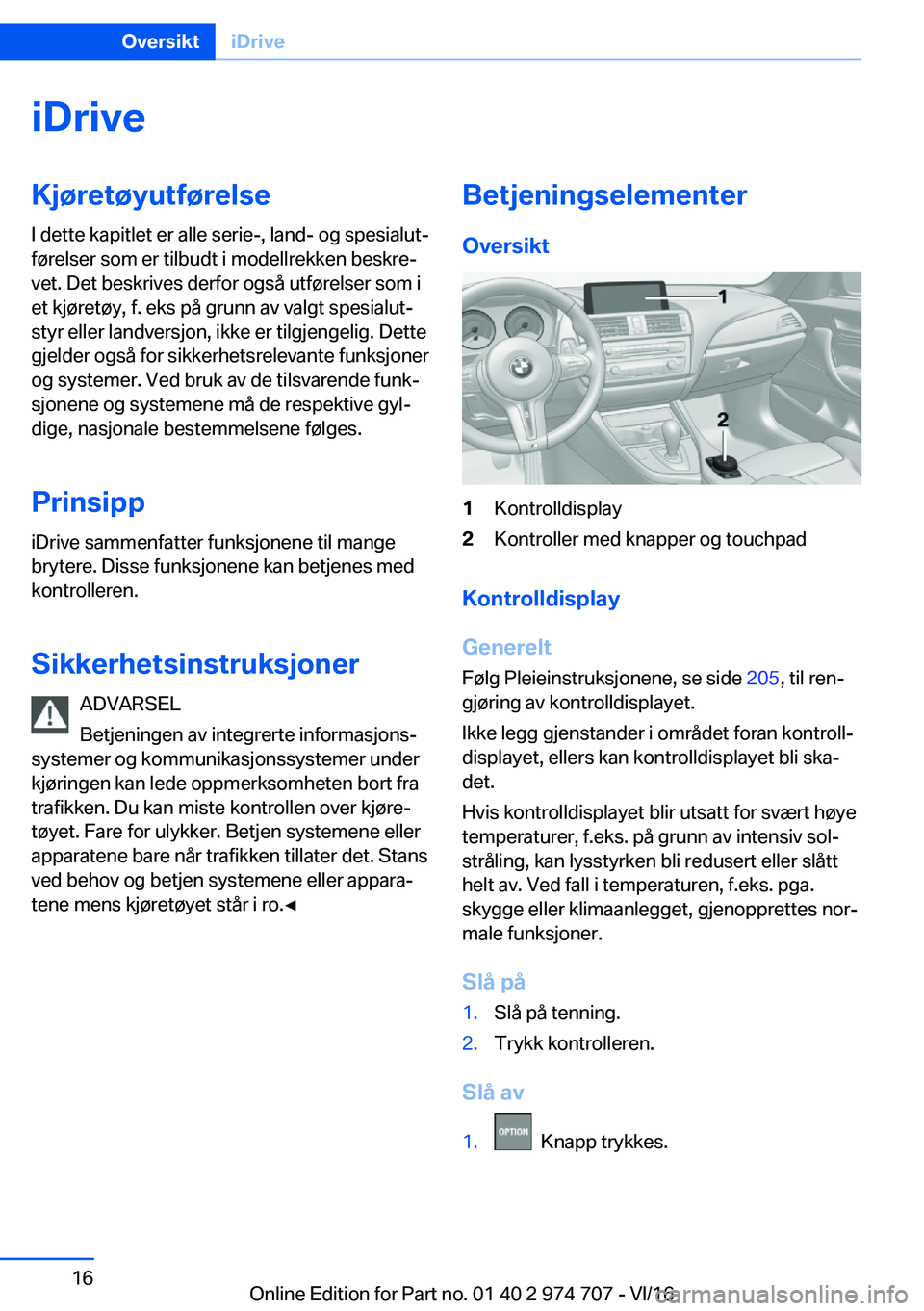 BMW M2 2017  InstruksjonsbØker (in Norwegian) �i�D�r�i�v�e�K�j�