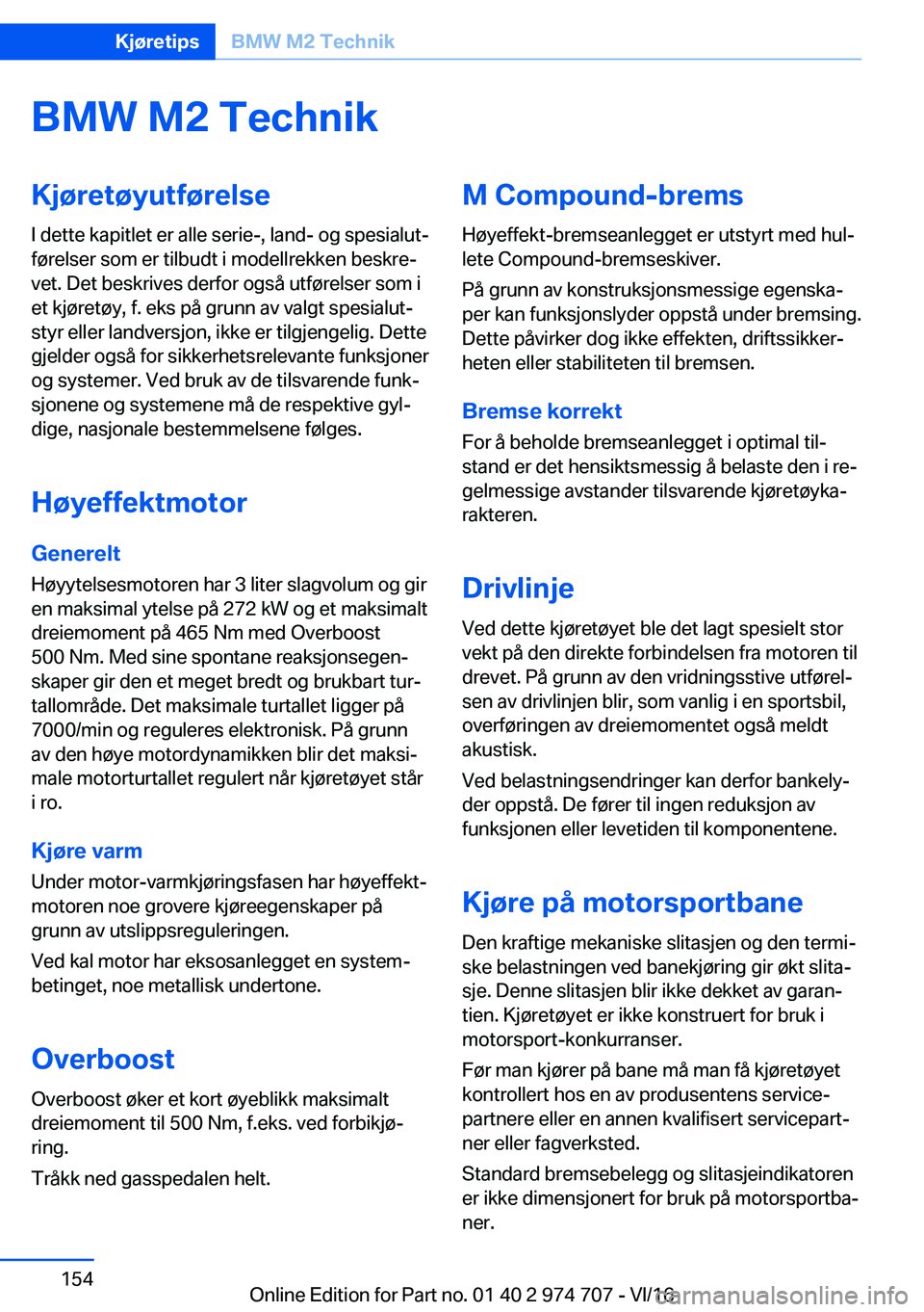 BMW M2 2017  InstruksjonsbØker (in Norwegian) �B�M�W��M�2��T�e�c�h�n�i�k�K�j�