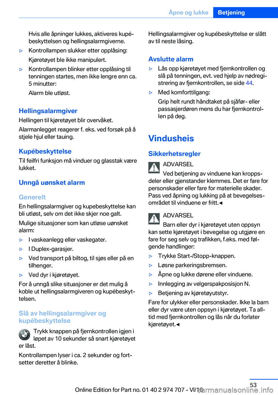 BMW M2 2017  InstruksjonsbØker (in Norwegian) �H�v�i�s� �a�l�l�e� �å�p�n�i�n�g�e�r� �l�u�k�k�e�s�,� �a�k�t�i�v�e�r�e�s� �k�u�p�