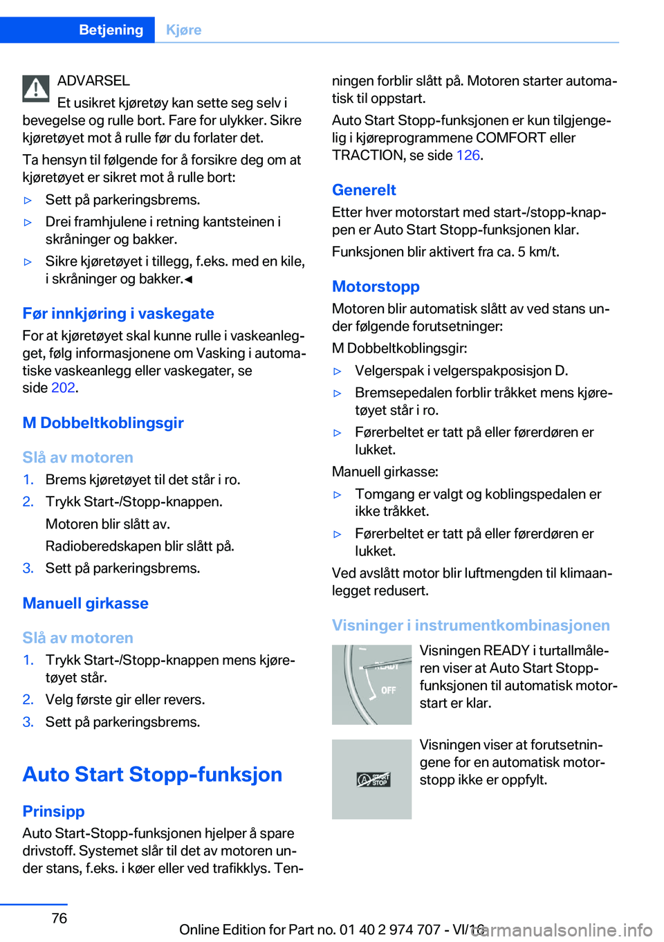 BMW M2 2017  InstruksjonsbØker (in Norwegian) �A�D�V�A�R�S�E�L
�E�t� �u�s�i�k�r�e�t� �k�j�