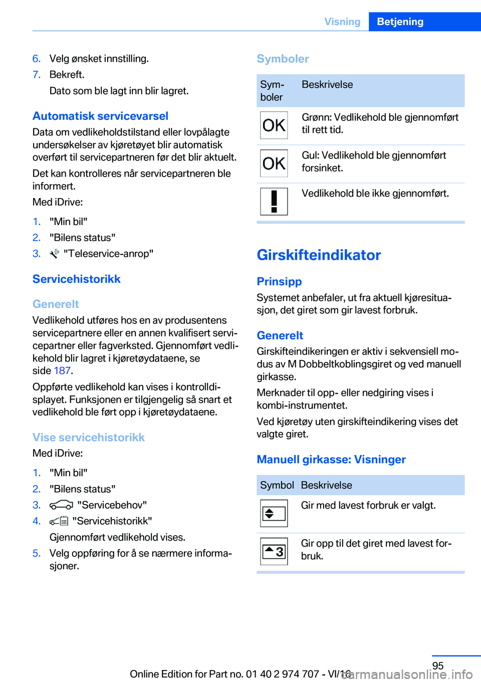 BMW M2 2017  InstruksjonsbØker (in Norwegian) �6�.�V�e�l�g� �