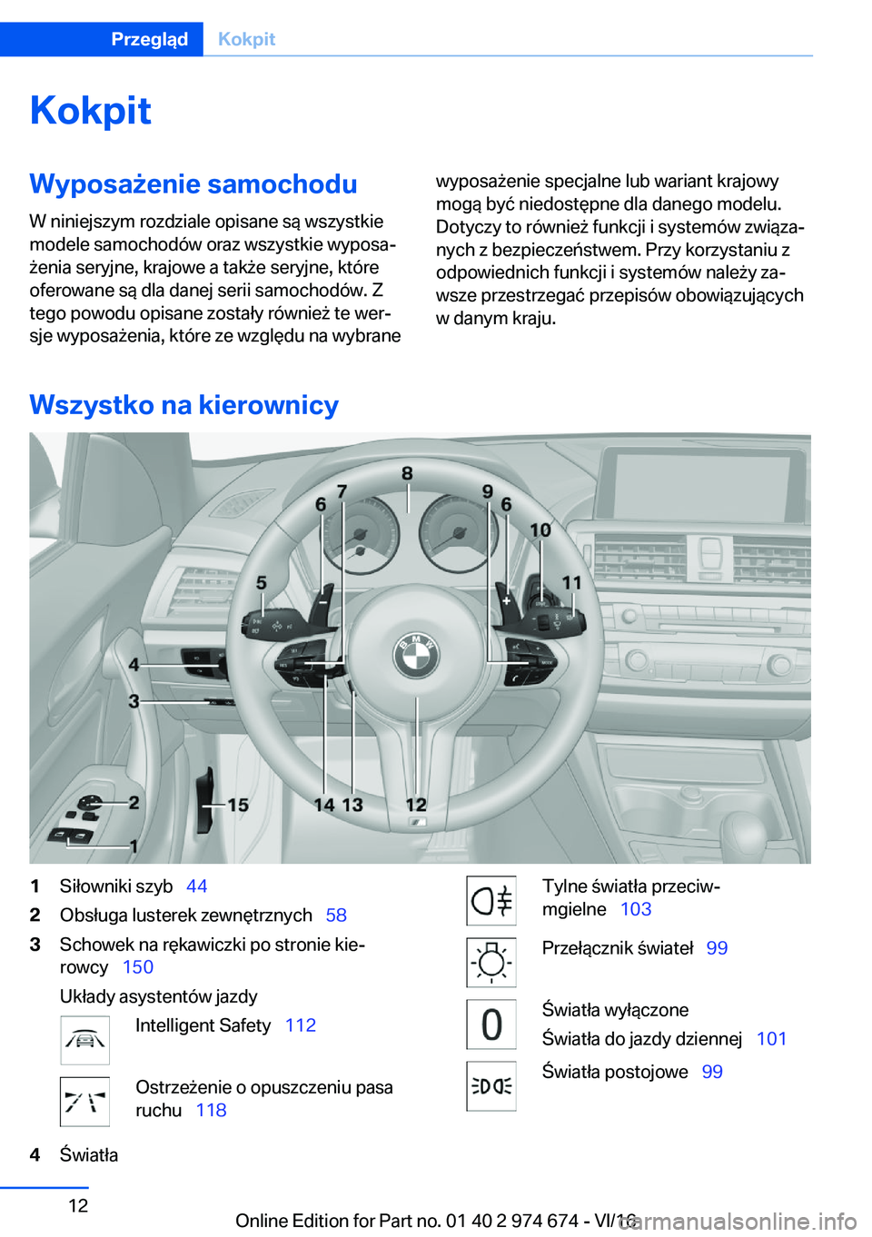 BMW M2 2017  Instrukcja obsługi (in Polish) �K�o�k�p�i�t�W�y�p�o�s�a9�e�n�i�e��s�a�m�o�c�h�o�d�u�W� �n�i�n�i�e�j�s�z�y�m� �r�o�z�d�z�i�a�l�e� �o�p�i�s�a�n�e� �s�