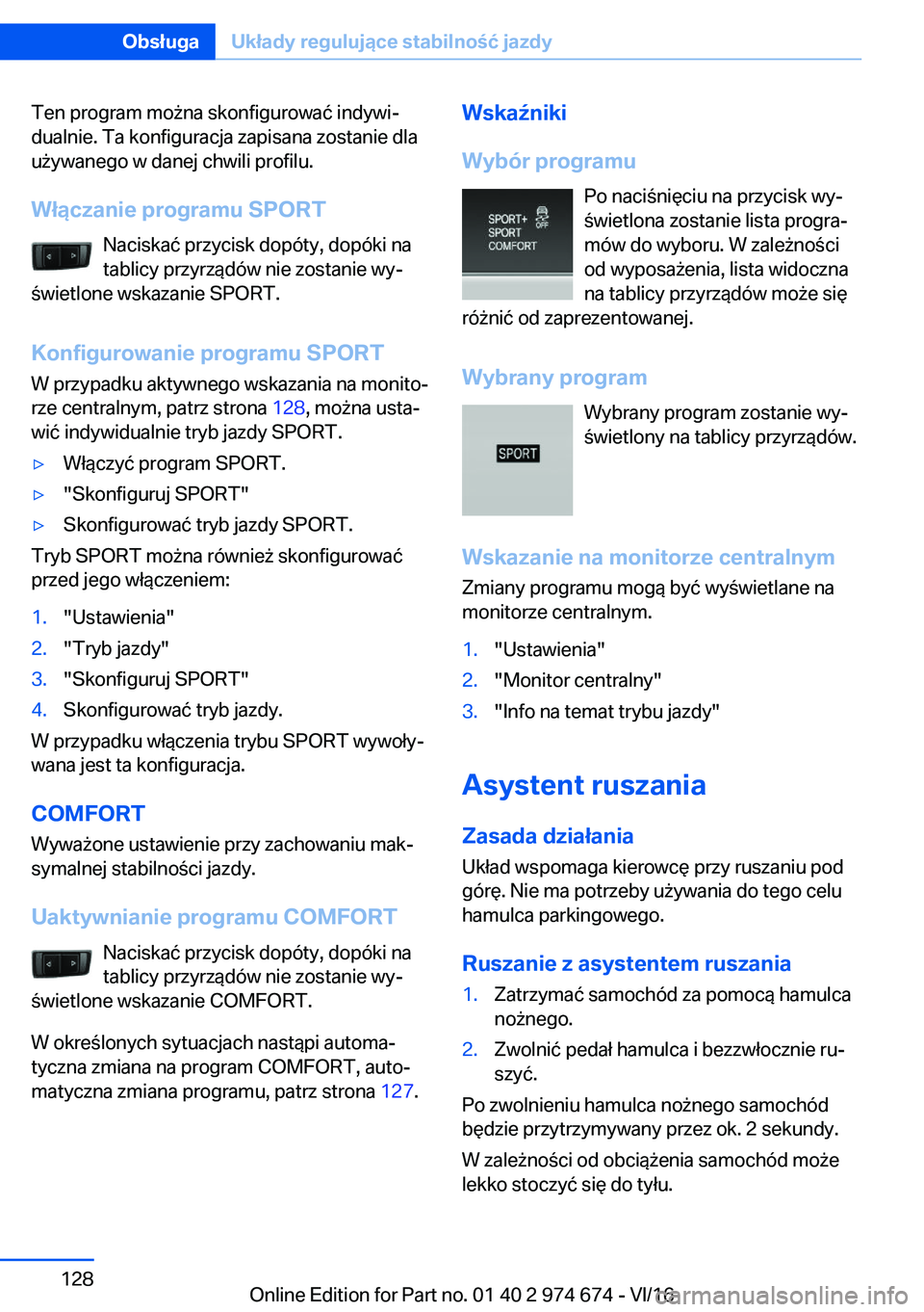 BMW M2 2017  Instrukcja obsługi (in Polish) �T�e�n� �p�r�o�g�r�a�m� �m�o 9�n�a� �s�k�o�n�f�i�g�u�r�o�w�a�