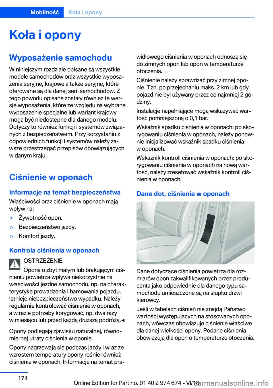 BMW M2 2017  Instrukcja obsługi (in Polish) �K�o�ł�a��i��o�p�o�n�y�W�y�p�o�s�a9�e�n�i�e��s�a�m�o�c�h�o�d�u
�W� �n�i�n�i�e�j�s�z�y�m� �r�o�z�d�z�i�a�l�e� �o�p�i�s�a�n�e� �s�